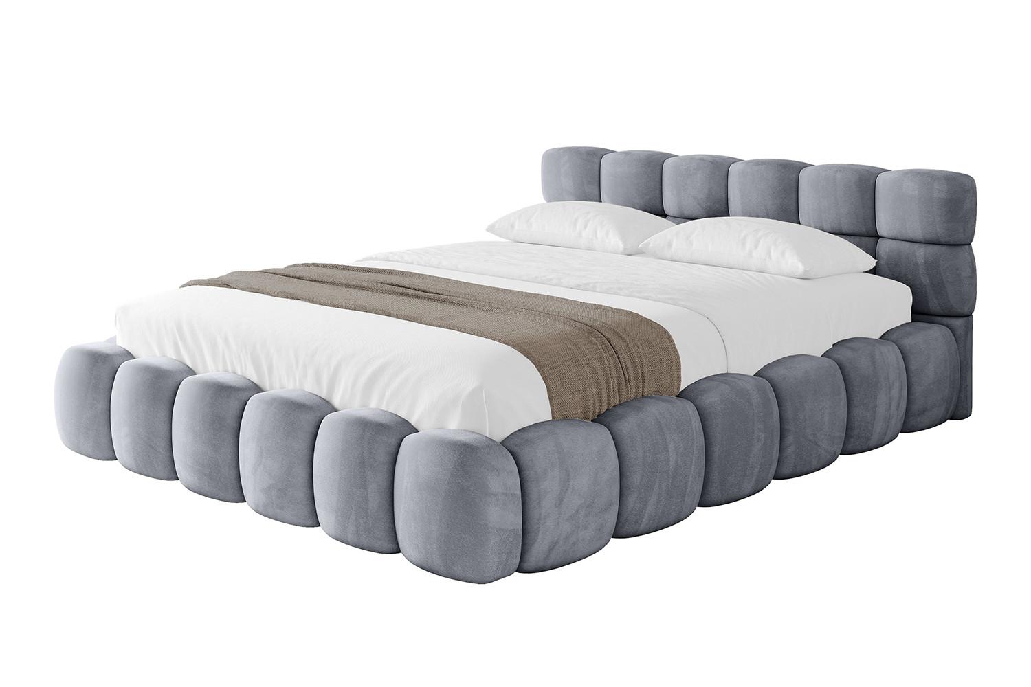 POLSTERBETT mit Bettkasten und Lattenrost, Bett mit Matratze H3/H4 - LEYA-v1 140x200 Grau - Grau, Holzwerkstoff/Textil (140/200cm) - ALTDECOR