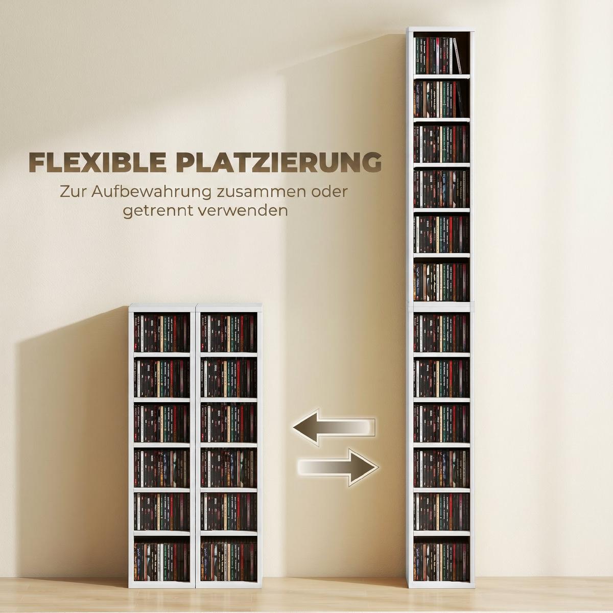 CD-REGAL Spanplatte Weiß - Weiß, Holzwerkstoff (21/88.5/22.5cm) - HOMCOM