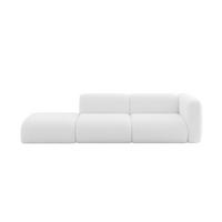 SOFA Ottomane Rechts MIRA-S3 296x89x70 Weiß Bouclé - Schwarz/Weiß, Holzwerkstoff/Kunststoff (296/70/89cm) - ALTDECOR