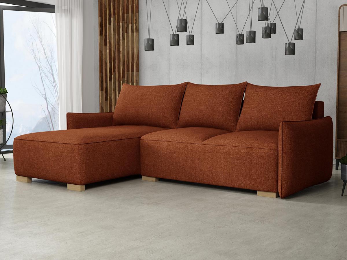 ECKSCHLAFSOFA Focus L - Bronzefarben/Naturfarben, Holz/Textil (240/155cm) - MIRJAN24