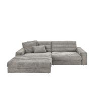 ECKSOFA LANA SOFA Steingrau Cord - Greige/Schwarz, Textil (296/205cm) - KAWOLA