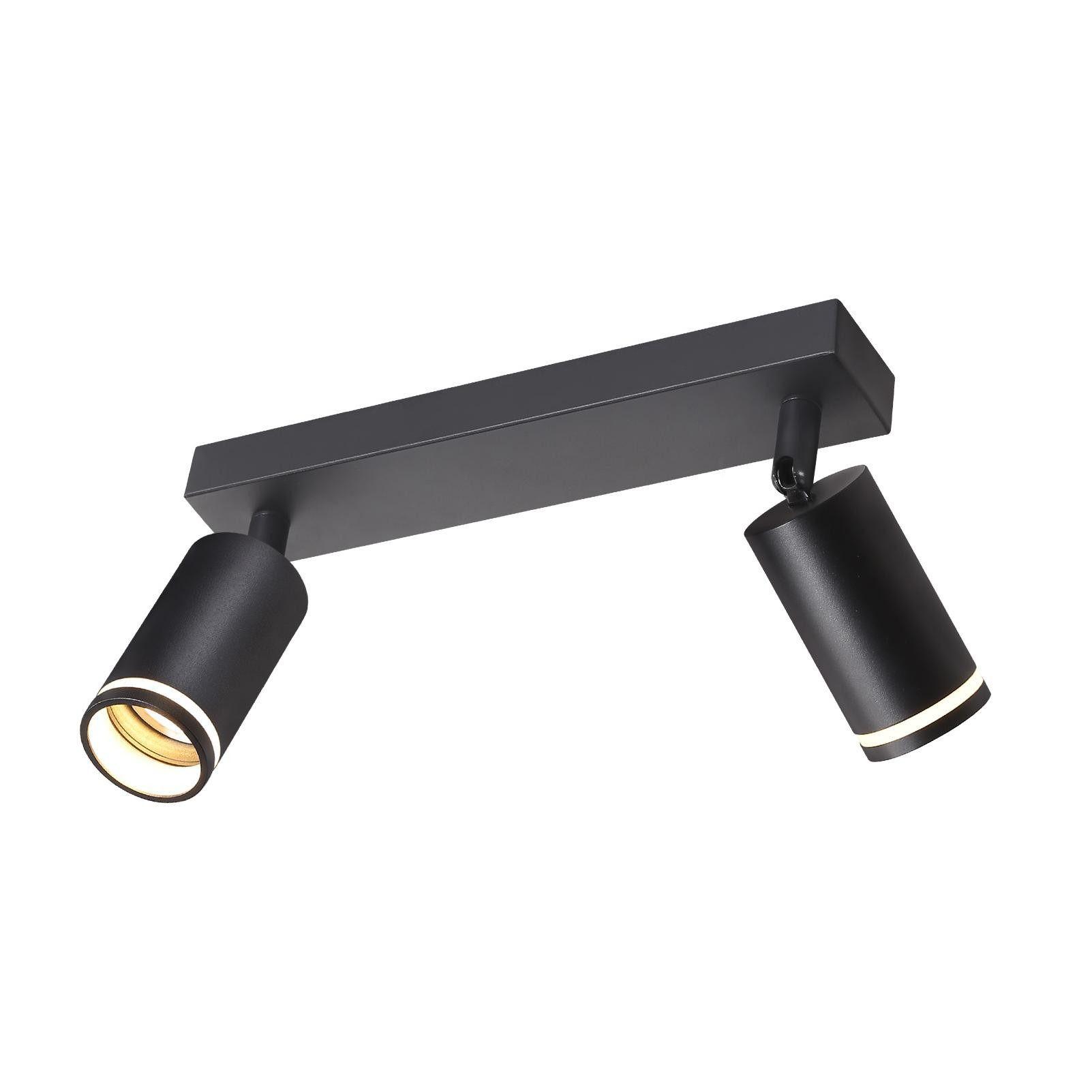 DECKENSTRAHLER Taunus 2-flammig 28.5/5/17 cm - Schwarz, Metall (28.5/5/17cm) - Nettlife