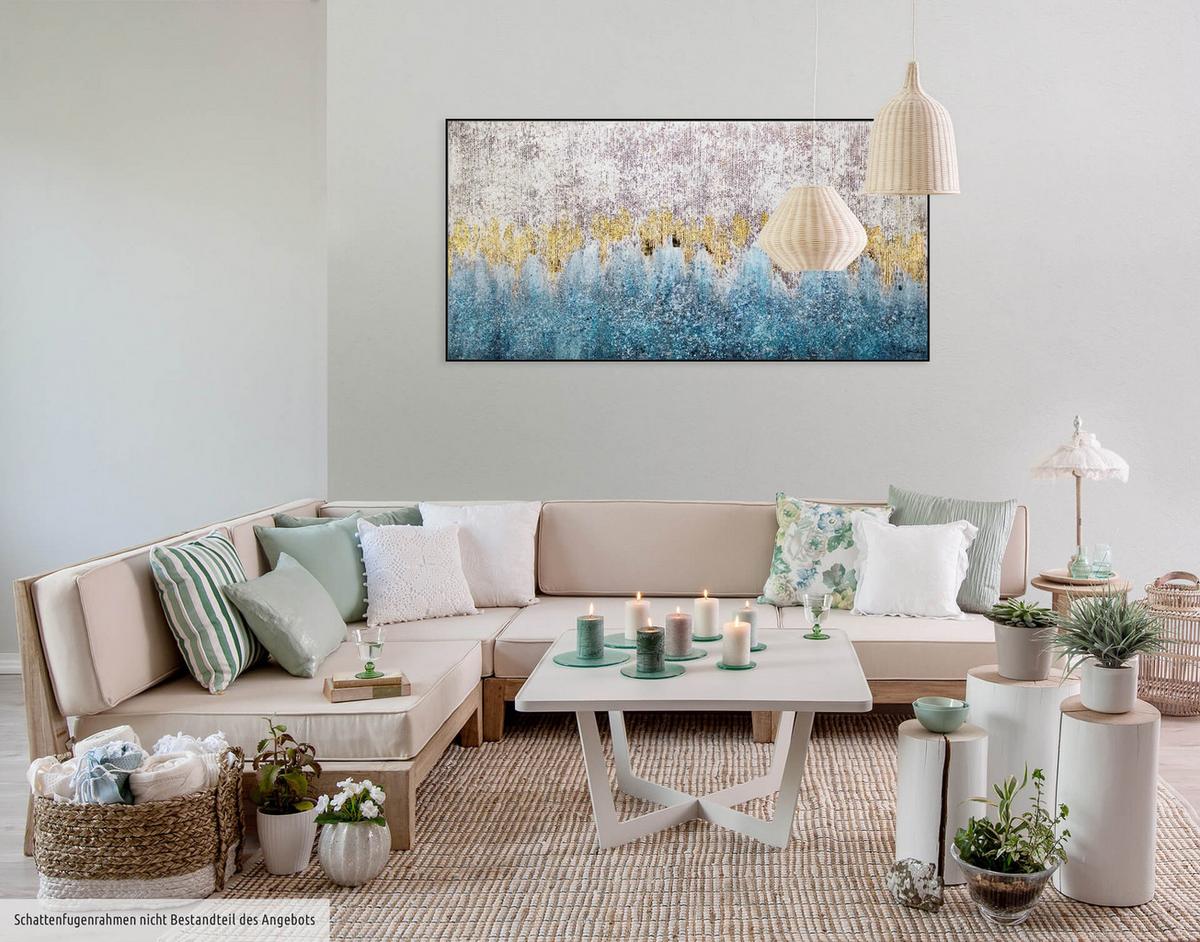 ÖLGEMÄLDE 140/70 cm - Blau/Grau, Holz/Textil (140/70cm) - KUNSTLOFT