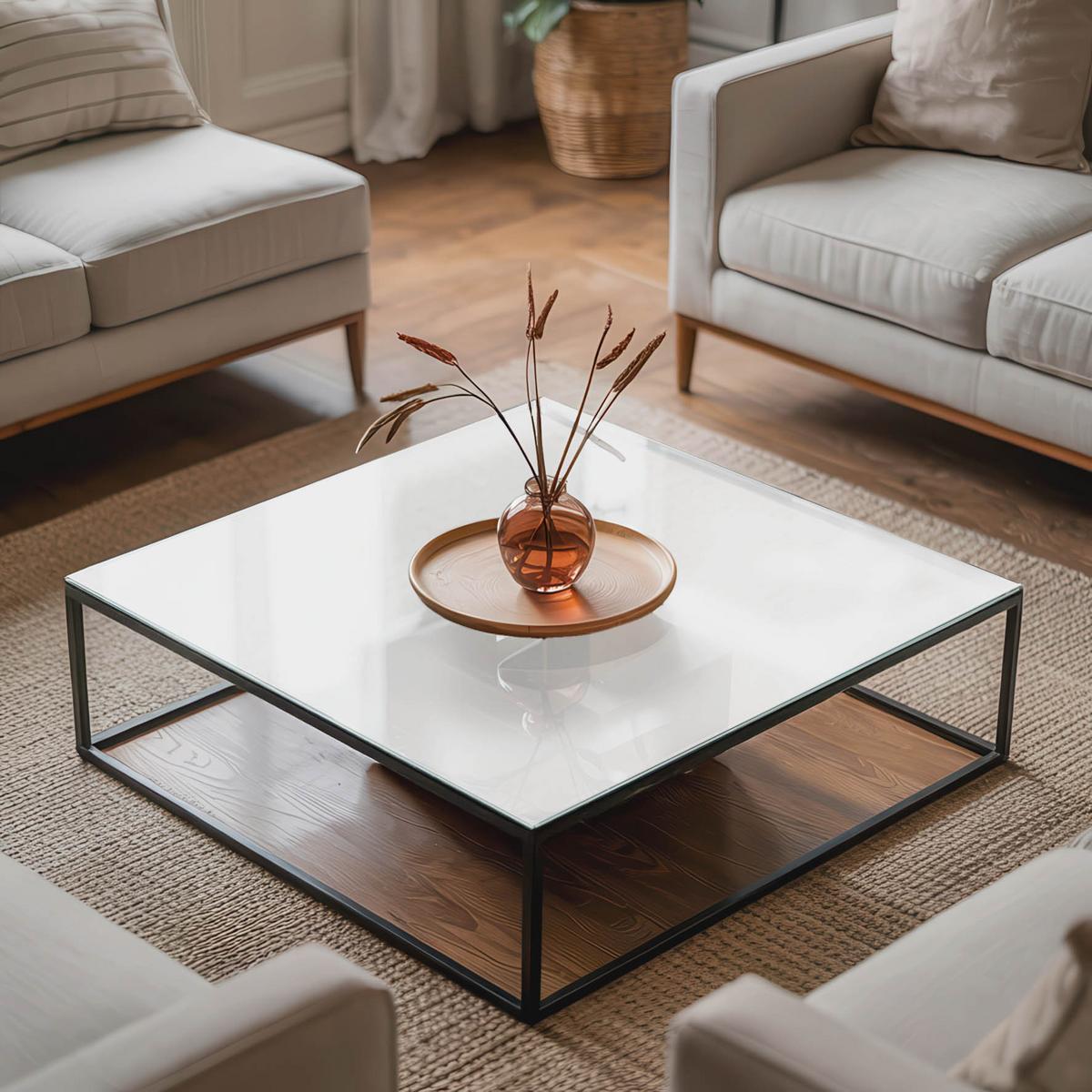 TISCHPLATTE 60x60 cm Farbe Weiß, glatt - Weiß, Glas (60/60/0.4cm) - TULUP