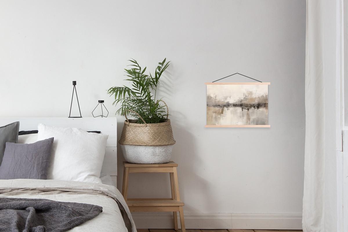 POSTER MIT MAGNETLEISTEN Moderne Kunst - Abstrakt - Beige Wandbilder 60x40 cm - Beige, Textil (60/40/0.15cm) - MuchoWow