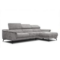 ECKSOFA FIERO 4-Sitzer, hellgrau - Hellgrau/Schwarz, Holzwerkstoff/Textil (288/170cm) - Wozimo