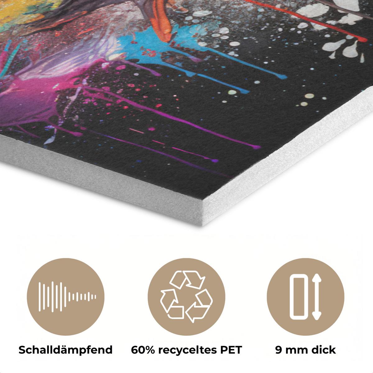 AKUSTIKBILD Fußball - Farbe - Farben - Schwarz - Weiß Kunstdruck Schlafzimmer 50x70 cm - Weiß, Kunststoff (50/70/0.9cm) - MuchoWow