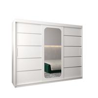 SCHWEBETÜRENSCHRANK 200/250/62 3-türig - Silberfarben/Weiß, Holz/Kunststoff (250/200/62cm) - MÖBEL KRYSPOL