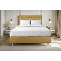 KOPFTEIL gepolstert - Gesteppt – gelber Stoff - 160 cm - Beige/Gelb, Karton/Holz (160/120/10cm) - Sommeil de Plomb