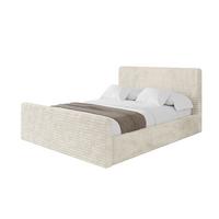 POLSTERBETT mit Bettkasten, Fußteil und Lattenrost, Boxbett ohne Matratze - ALOVA-Z 120x200 Beige - Beige, Holzwerkstoff/Textil (120/200cm) - ALTDECOR
