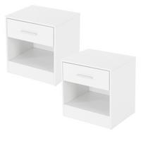 NACHTTISCH 2er Set Weiß 1 Schublade 36x38x30 cm - Weiß, Holzwerkstoff (30/38.5/36.5cm) - ML-DESIGN