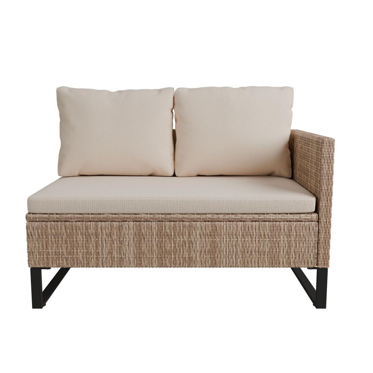 LOUNGEGARNITUR Santorini creme / sand - Beige, Kunststoff/Metall - Juskys