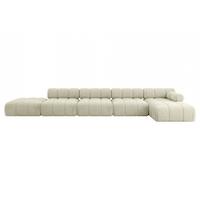ECKSOFA modulares Sofa Lizur-L3 - 475x160x70 cm Beige Velours - Beige, Holzwerkstoff/Textil (475/160cm) - ALTDECOR