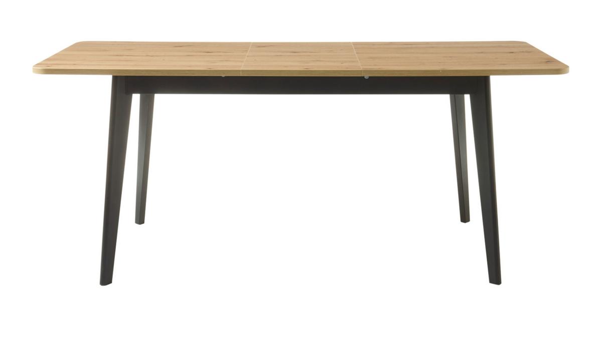 ESSTISCH Eiche Artisan, schwarz, Küchentisch ausziehbar 140 - 180 x 75 cm - Eichefarben/Schwarz, Holzwerkstoff/Kunststoff (180/75/80cm) - Furn.Design