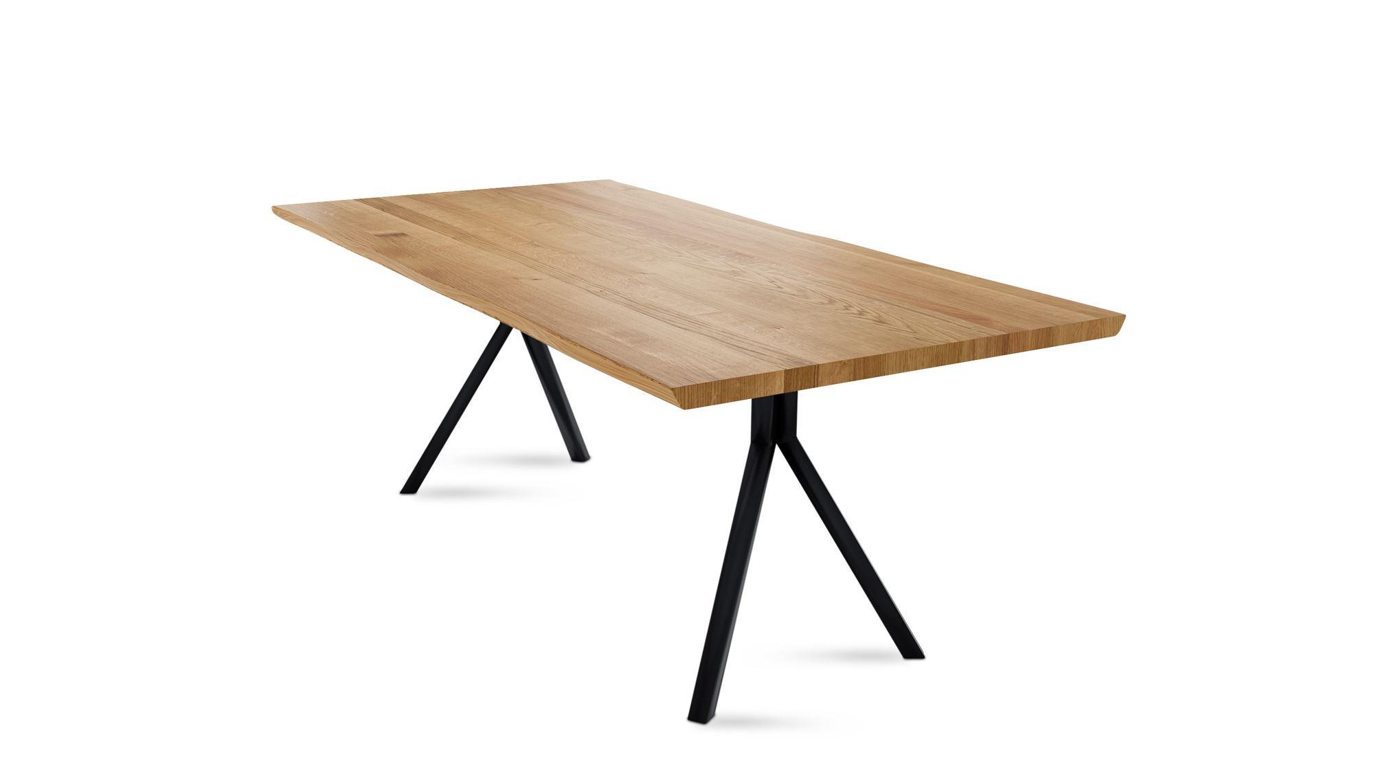 BAUMKANTENTISCH Daisie 10 140x77x90 Massivholztisch Wildeiche geölt - Wildeiche, Holz (140/77/90cm) - 58aufmkessel