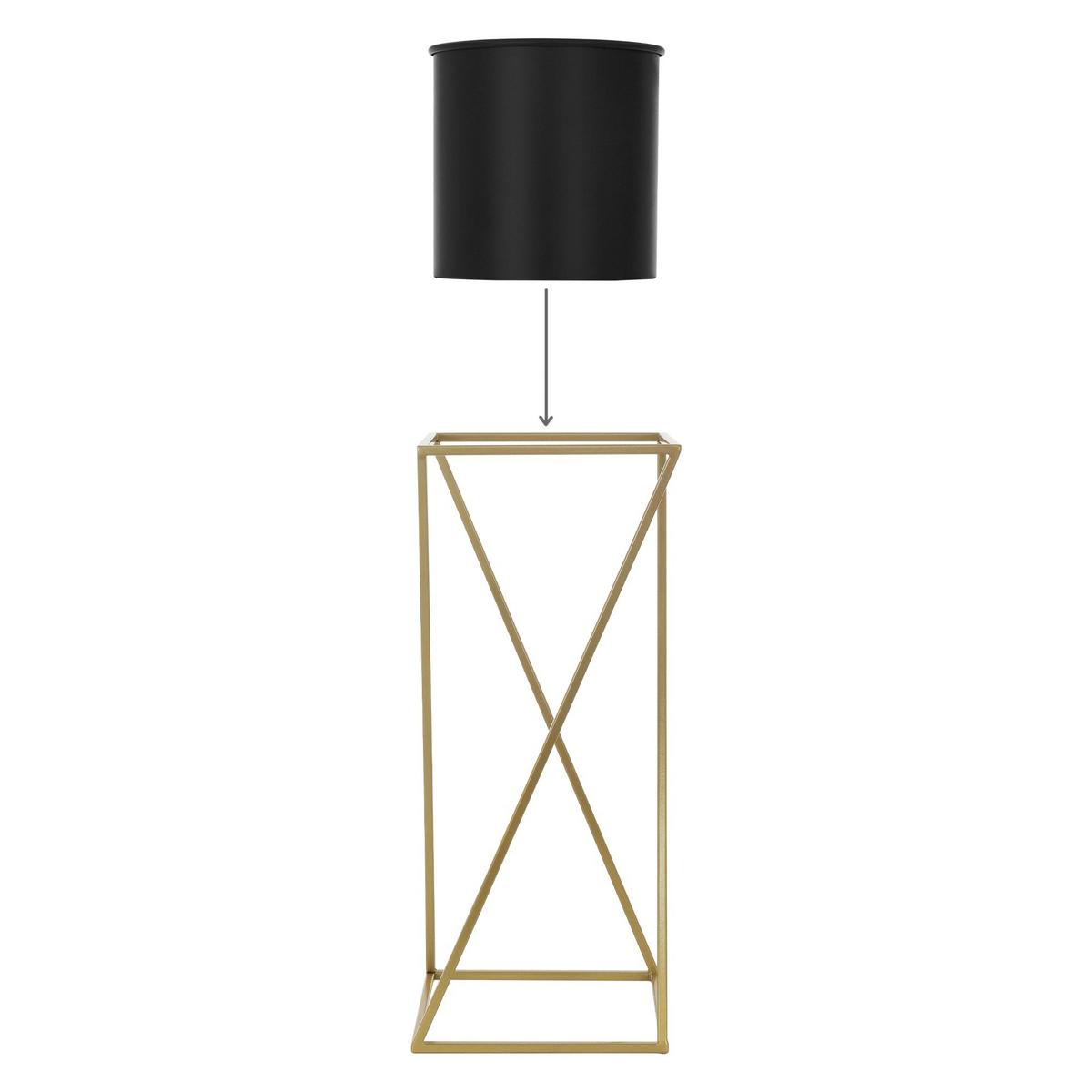 BLUMENSTÄNDER 2er Set - Goldfarben/Schwarz, Metall (24/24/70.5cm) - ML-DESIGN