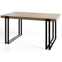 RECHTECKIGER Esszimmertisch ROSA, Größe: 140X80X77 cm, Wohnzimmertisch Farbe: SONOMA, mit Metallbeinen in Farbe Schwarz - Schwarz/Sonoma Eiche, Holzwerkstoff (140/80/77cm) - Alpi-Möbel