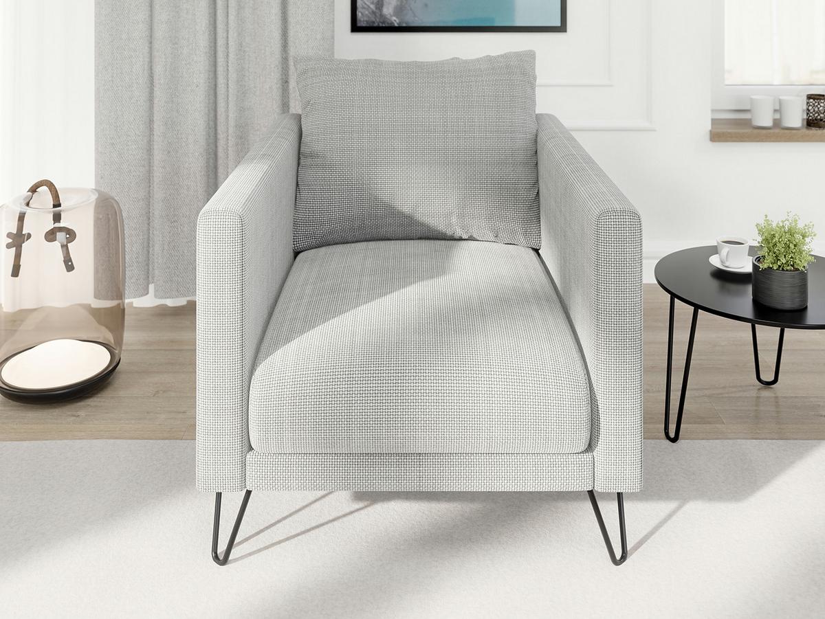 SESSEL Harmony Hellgrau Chenille - Hellgrau/Schwarz, Holz/Textil (80/85/100cm) - S-Style Möbel