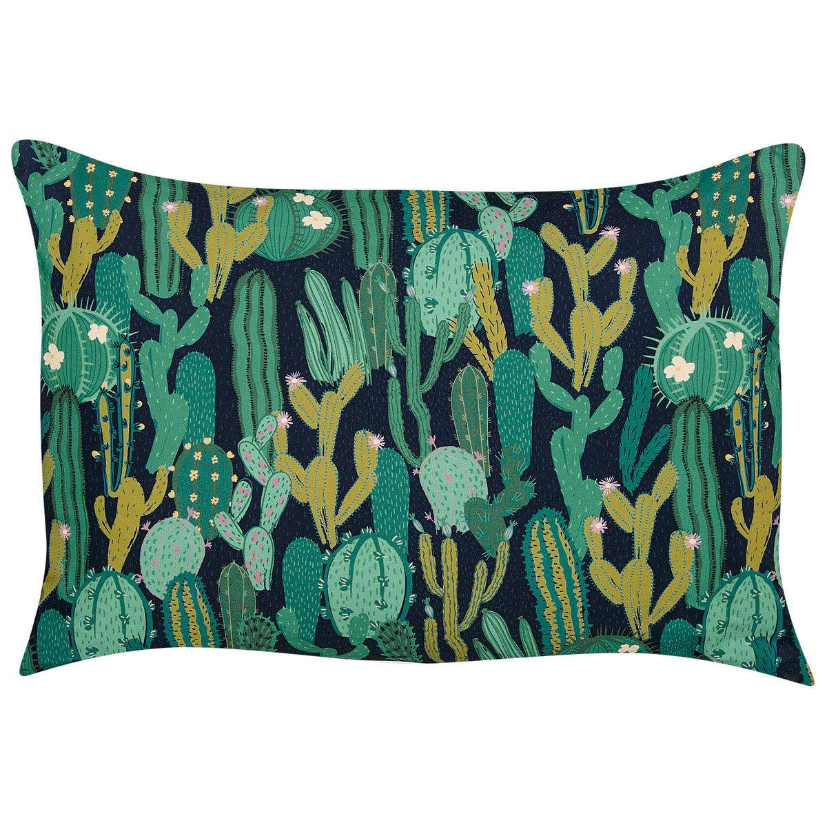 GARTENKISSEN 2er-Set Kaktusmotiv grün 40/60 cm Bussana - Grün, Textil (40/60cm) - Beliani