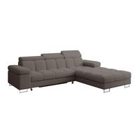 ECKSOFA mit Schlaffunktion Ottomane Rechts COMA L 271x203x79 Braun Bouclé - Dunkelbraun, Holzwerkstoff/Textil (203/271cm) - ALTDECOR