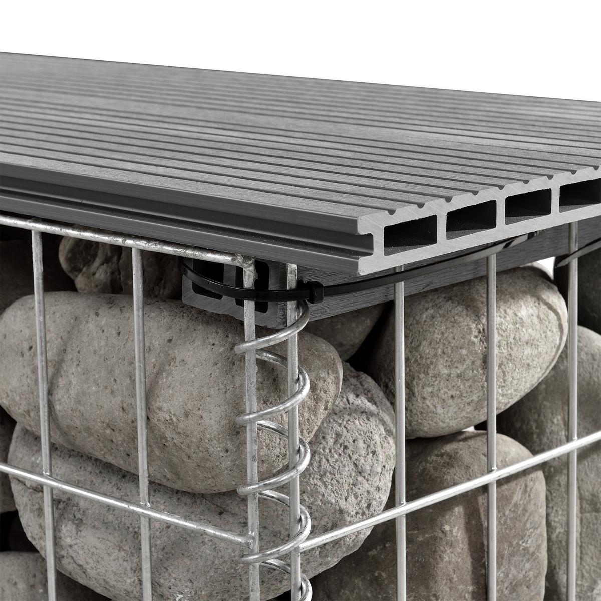 GABIONENBANK - Grau, Kunststoff (100/45/30cm) - pro.tec