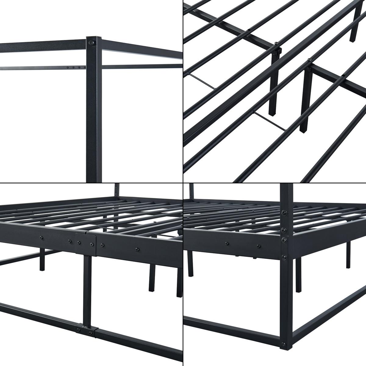 HIMMELBETT Kristianstad - Schwarz, Metall (180/200cm) - [en.casa]