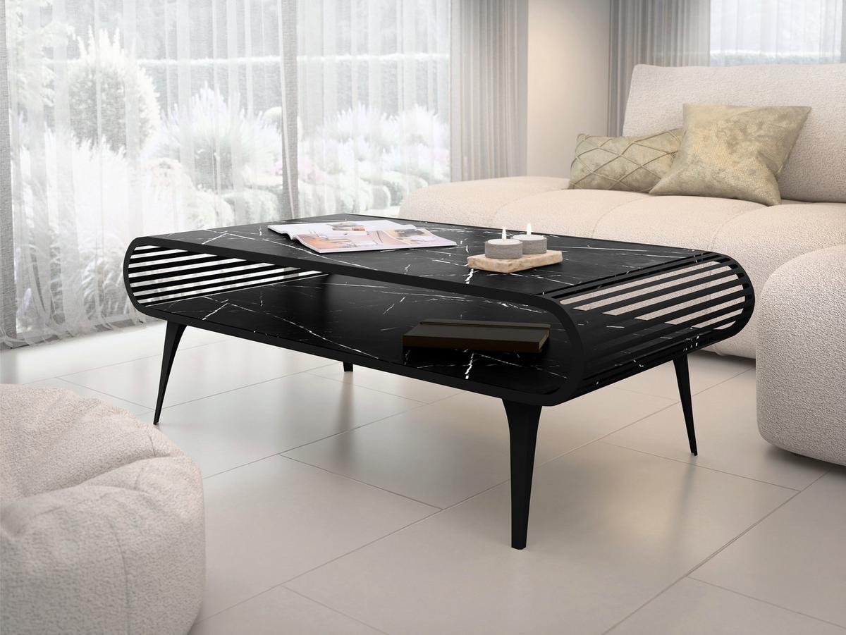 COUCHTISCH Aristo - Schwarz, Holzwerkstoff/Metall (60/120/44cm) - MIRJAN24