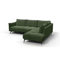 ECKSOFA AERA 5-Sitzer rechts, dunkelgrün - Dunkelgrün/Schwarz, Holz/Textil (268/206cm) - Wozimo