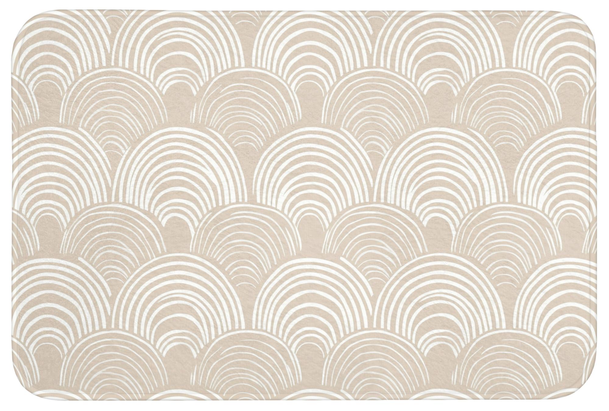BADEMATTE Wellen - Textur - Beige Badvorleger 90x60 cm - Kaschmir, Textil (90/60cm) - OnlyWow