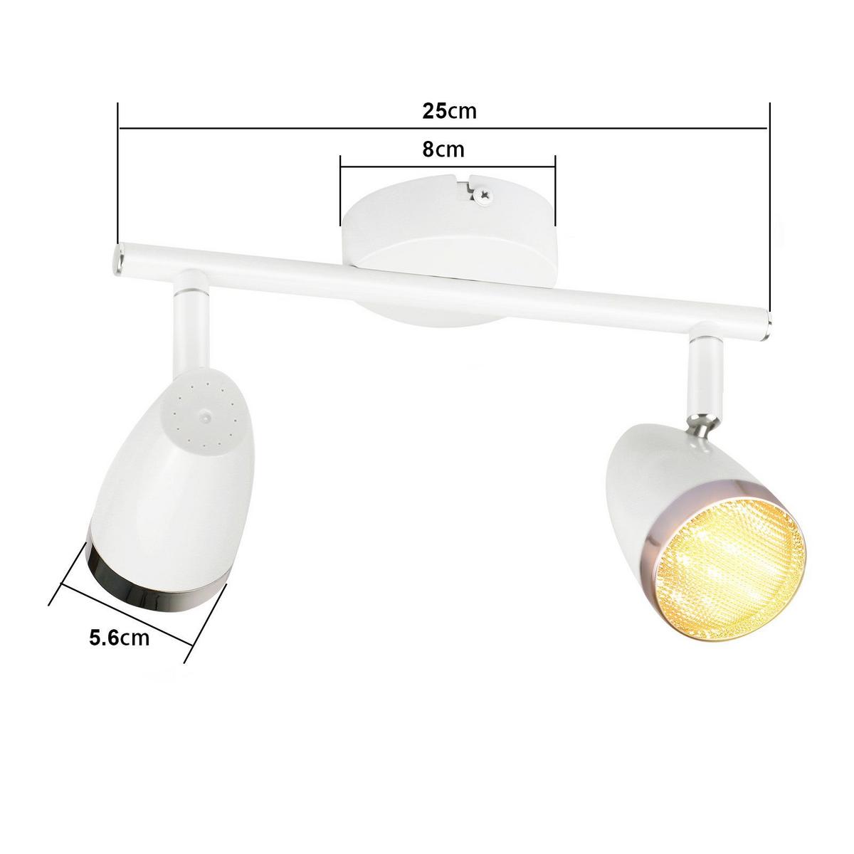 LED-DECKENSTRAHLER Li 2-flammig 25/15.5/5.6cm - Weiß, Metall (25/15.5/5.6cm) - Nettlife