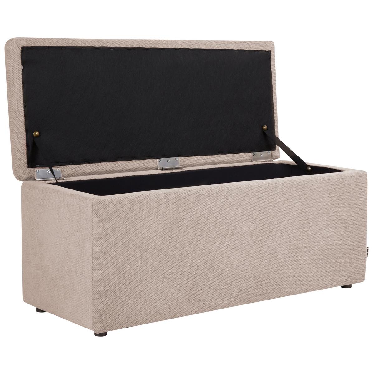 OTTOMANE mit Stauraum Stoff Taupe Orem - Taupe, Textil (100/42/40cm) - Beliani