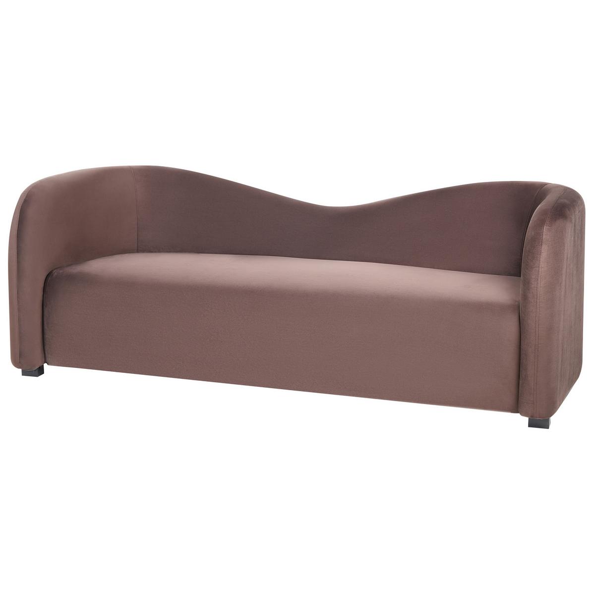 SOFA-SET 5-Sitzer Samtstoff Dunkelbraun Veltada - Braun, Textil (205/75/90cm) - Beliani