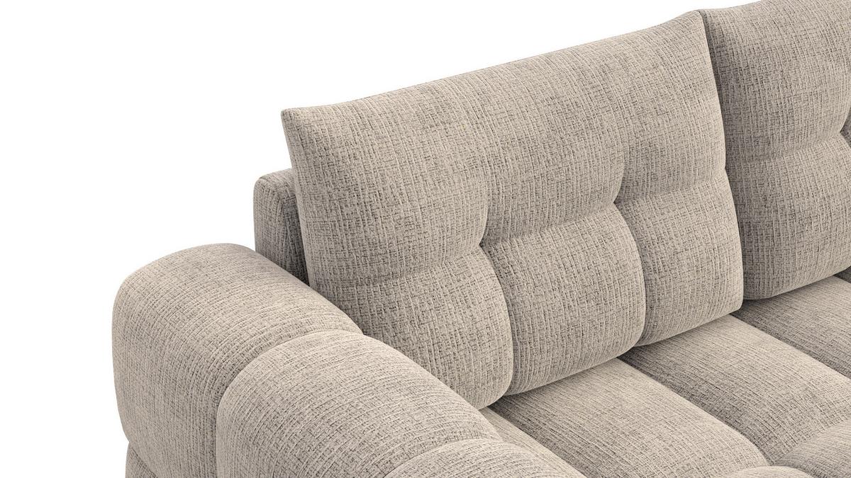 SOFA CLOUDI 2,5-Sitzer, beige - Beige/Schwarz, Holz/Textil (211/89/104cm) - Wozimo