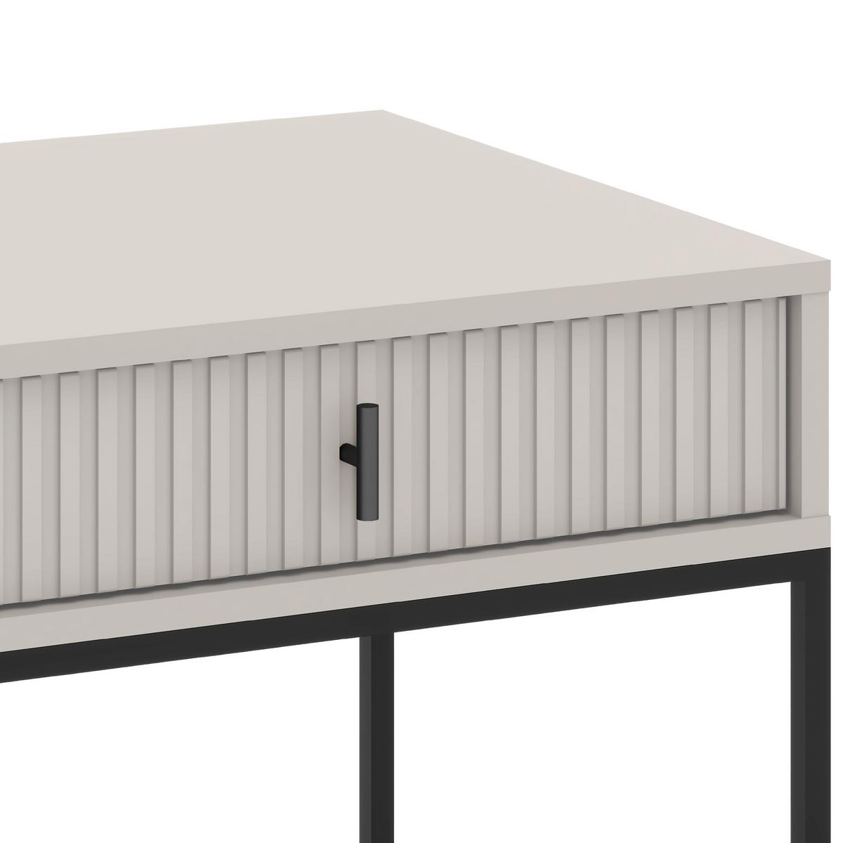 KONSOLENTISCH Marvello mit 2 Schubladen, Kaschmir+Schwarz - Kaschmir/Schwarz, Holzwerkstoff/Metall (50/154/77cm) - Beautysofa