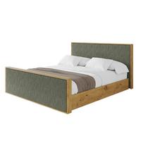 POLSTERBETT mit Bettkasten und Lattenrost, Boxbett mit Stauraum und Kopftei mit Matratze H3/H4 - ENZO10 120x200 Olivgrün - Olivgrün, Holzwerkstoff/Textil (120/200cm) - ALTDECOR