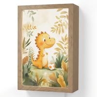 WANDLEUCHTE Dino - Fußball - Orange 20x30 cm - Beige, Holzwerkstoff (20/30/8cm) - OnlyWow