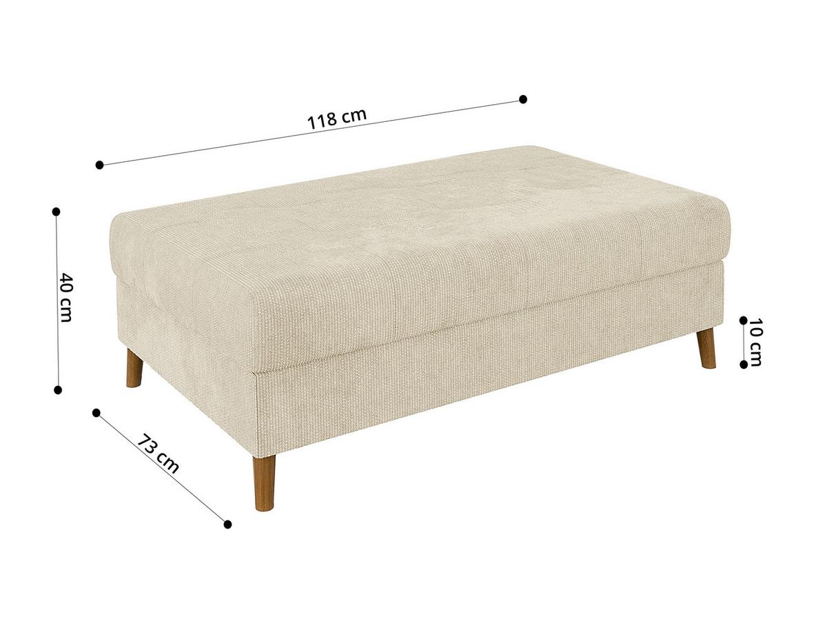 ECKSOFA inkl. Hocker Sigurd Beige Chenille - Ottomane Links - Beige/Braun, Holz/Textil (231/161cm) - S-Style Möbel