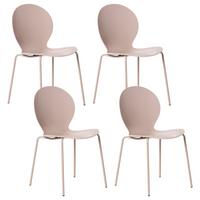 GARTENSTUHL 4er-Set stapelbar Beige Milos - Beige, Kunststoff (45/80/48cm) - Beliani