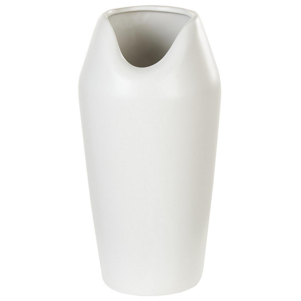 DEKOVASE Steinzeug weiß Apamea - Weiß, Stein (33cm) - Beliani
