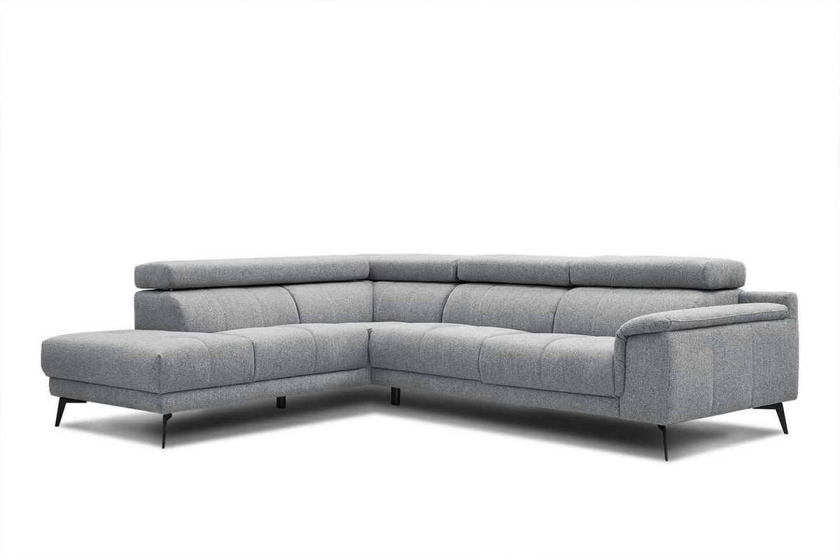 ECKSOFA FIERO 5-Sitzer, silberfarben - Silberfarben/Schwarz, Holzwerkstoff/Textil (158/269cm) - Wozimo