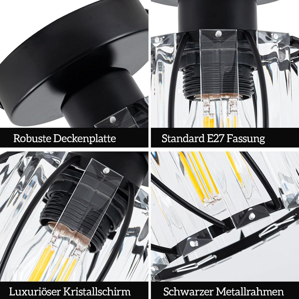 LED-DECKENLEUCHTE Welsar 16/15/15 cm - Schwarz, Metall (16/15/15cm) - ZMH