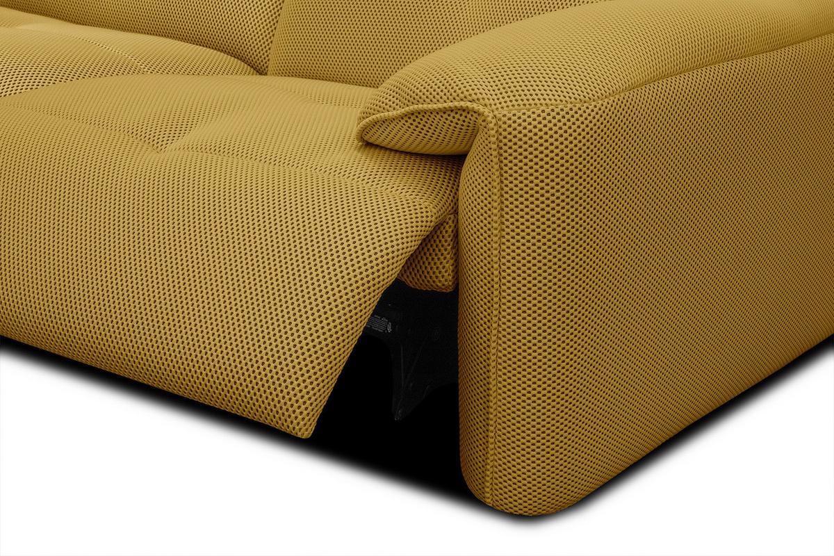 ECKSOFA TRENTO 4-Sitzer mit 1 Relaxfunktion, gelb - Gelb/Schwarz, Holzwerkstoff/Kunststoff (165/262cm) - Wozimo