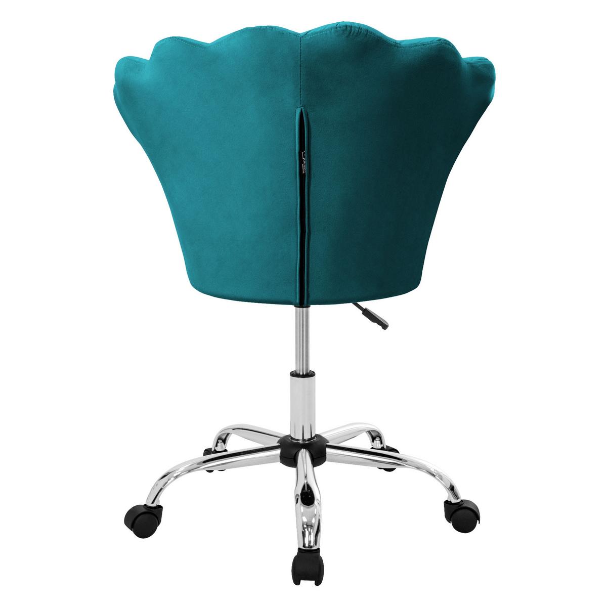 BÜROSTUHL Samt Petrol - Türkis, Metall (68/90/68cm) - ML-DESIGN