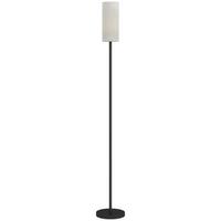STEHLAMPE, Stehleuchte mit Lampenschirm aus Stoff, E27 Fassung Weiß - Schwarz, Metall (22/22/163cm) - HOMCOM