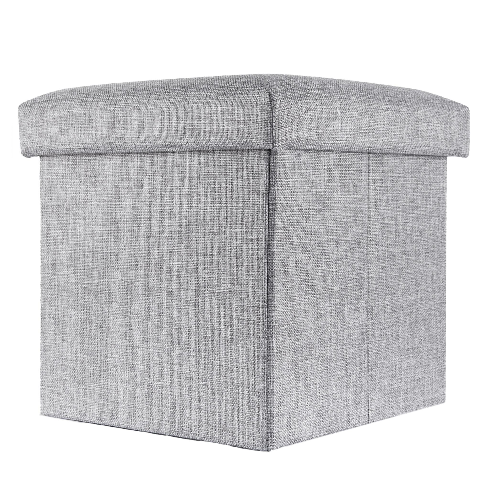 SITZHOCKER mit Stauraum 30/30/30 cm (Grau) - Grau, Textil (38/38/38cm) - Intirilife
