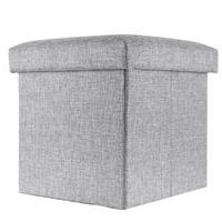 SITZHOCKER mit Stauraum 30/30/30 cm (Grau) - Grau, Textil (38/38/38cm) - Intirilife