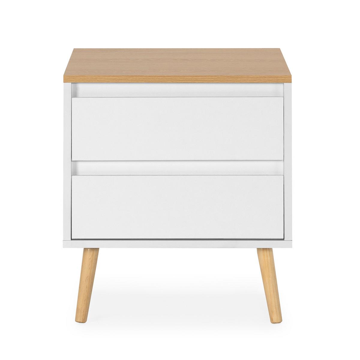 NACHTTISCH Desi 2 schubladen Weiß - Weiß, Holzwerkstoff (45/50/40cm) - VS Venta-stock