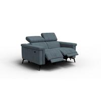 RELAXSOFA NORDEL 2-Sitzer, blaugrau - Blaugrau/Schwarz, Holz/Textil (150/80/105cm) - Wozimo