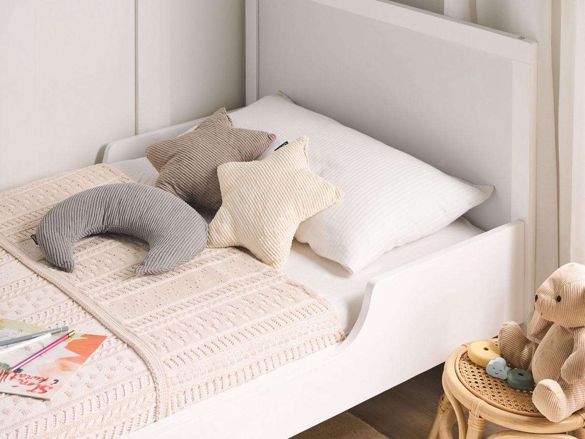 DEKOKISSEN 3er-Set Cremeweiß 35/35 cm Luna - Beige/Multicolor, Textil (30/35cm) - Beliani