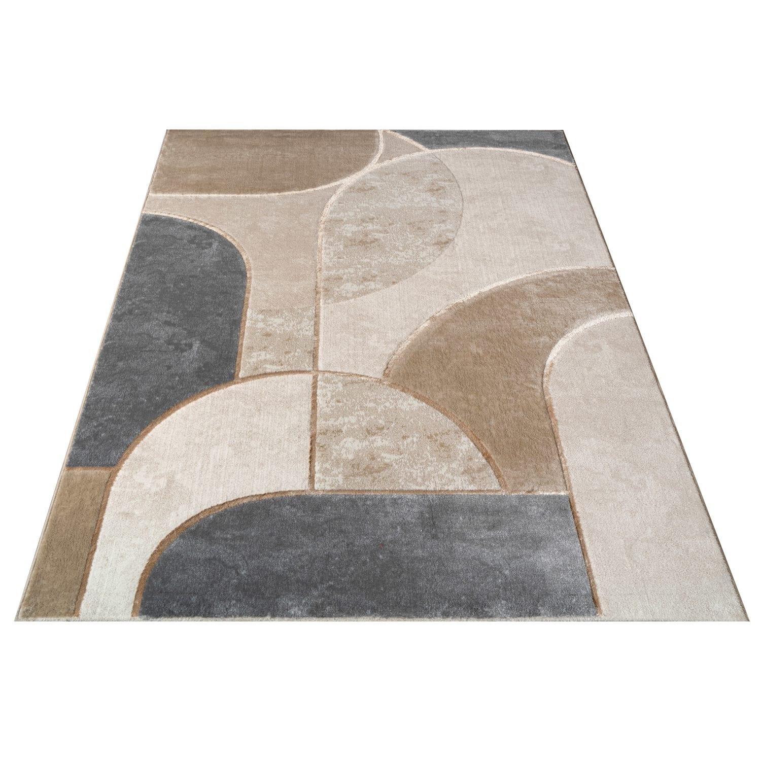 KURZFLORTEPPICH, abstrakt, aus Polypropylen, Florhöhe 11 mm, Grau, 240 x 340 cm - Grau, Textil (240/340cm) - KADIMA DESIGN